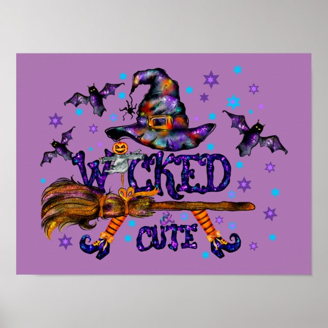 Halloween Cute Wicked Witch Poster (Front)