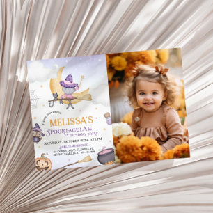 Halloween Cute Witch Birthday Spooktacular Party Invitation