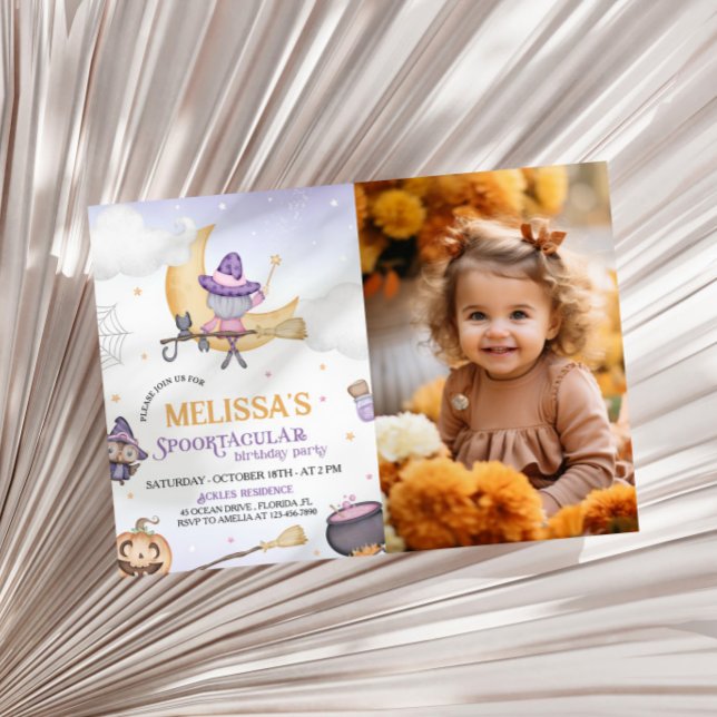 Halloween Cute Witch Birthday Spooktacular Party Invitation (Creator Uploaded)
