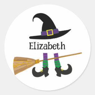 Halloween Cute Witch Custom  Classic Round Sticker
