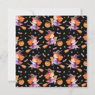 Halloween cute witch throw pillow