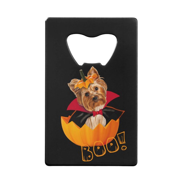 Halloween cute Yorkshire terrier dog  pumpkin (Front)