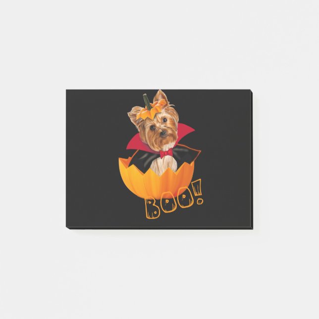 Halloween cute Yorkshire terrier dog  pumpkin Post-it Notes (Front)