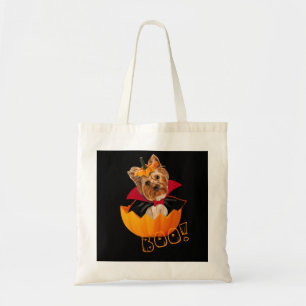 Halloween cute Yorkshire terrier dog pumpkin Tote Bag