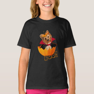 Halloween cute Yorkshire terrier pumpkin Dracula T T-Shirt