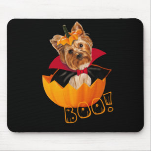 Halloween cute Yorkshire terrier pumpkin Mouse Mat