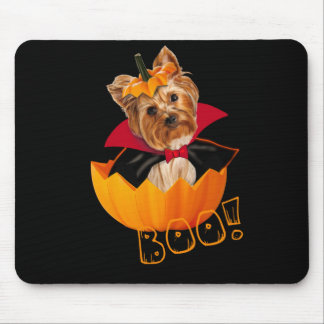 Halloween cute Yorkshire terrier pumpkin Mouse Mat