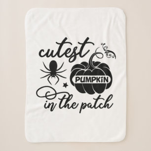 Halloween Cutest Pumpkin In The Patch Birthday Sherpa Blanket