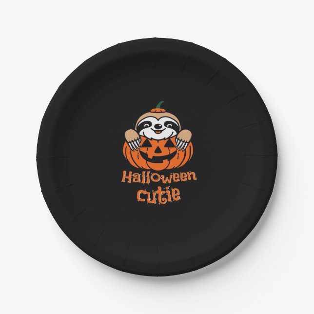 Halloween cutie sloth Essential T-Shirt Paper Plate (Front)