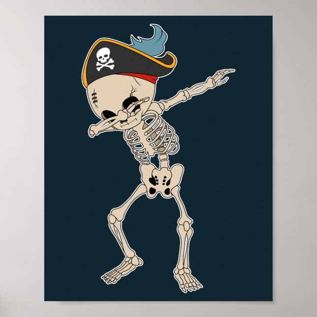 Halloween Dab Skeleton Pirate Dance Poster (Front)