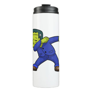 halloween dabbing frankenstein thermal tumbler