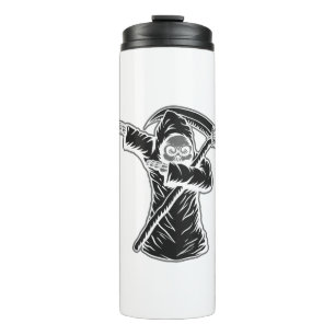 halloween dabbing grim reaper thermal tumbler