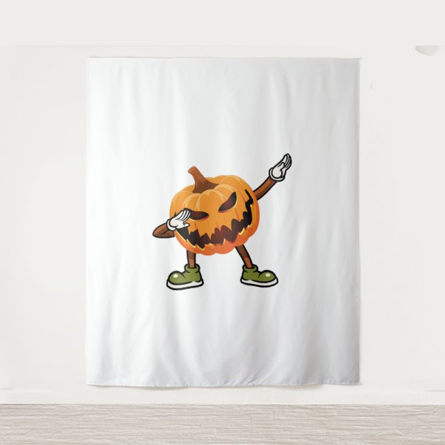 Halloween Dabbing Jack O Lantern Pumpkin Halloween Tapestry (Front)