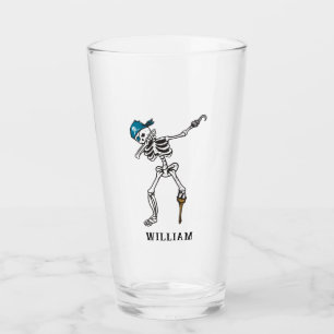 Halloween Dabbing Pirate Skeleton Custom Glass