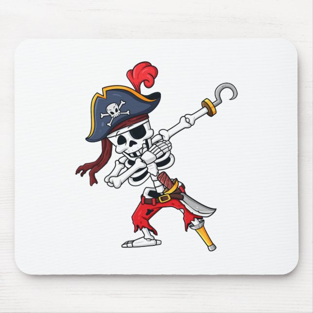 Halloween Dabbing Pirate Skeleton Fun Dab Boys Gir Mouse Mat (Front)