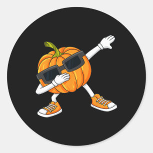 Halloween Dabbing Pumpkin Thanksgiving Day Boys Gi Classic Round Sticker