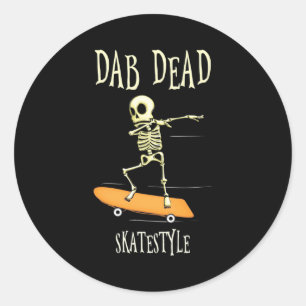 Halloween Dabbing Skatestyle Classic Round Sticker