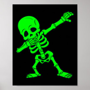 Halloween Dabbing Skeleton Boys Girls Kids Dab 1 Poster