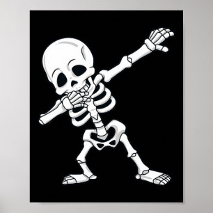 Halloween Dabbing Skeleton Boys Girls Kids Dab  Poster