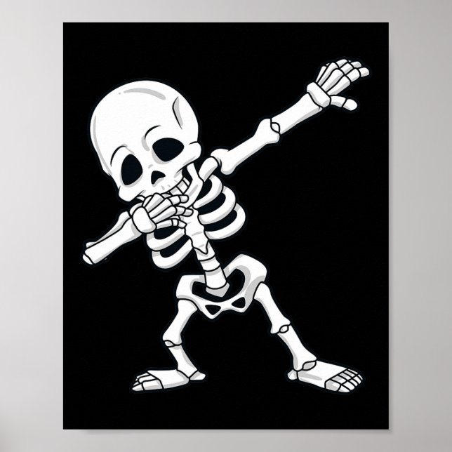 Halloween Dabbing Skeleton Boys Girls Kids Dab  Poster (Front)