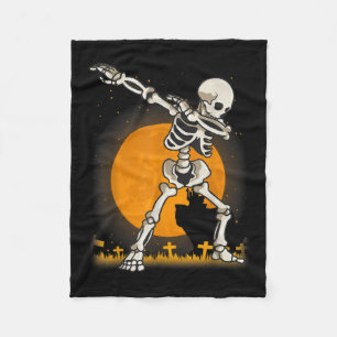 Halloween Dabbing Skeleton Costume Fleece Blanket