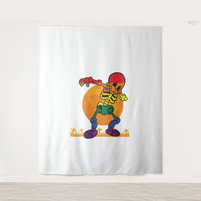 Halloween Dabbing Skeleton Costume LGBT Tapestry (Front)