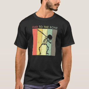 Halloween Dabbing Skeleton Retro Vintage T-Shirt
