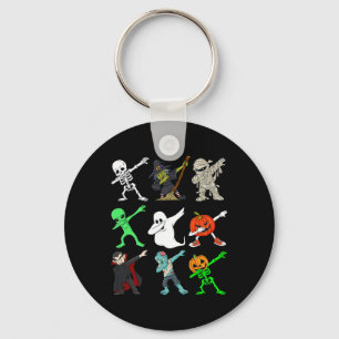Halloween Dabbing Skeleton Witch And Monsters Boys Key Ring