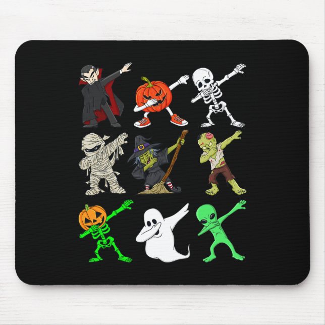 Halloween Dabbing Vampire Witch And Monsters Boys  Mouse Mat (Front)