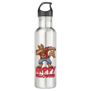 Halloween Dabbing Werwolf Halloween Costume 710 Ml Water Bottle
