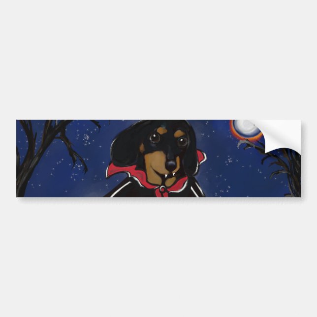 Halloween Dachshund Bumper Sticker (Front)