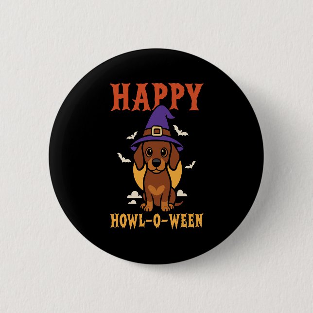 Halloween Dachshund Dog 6 Cm Round Badge (Front)
