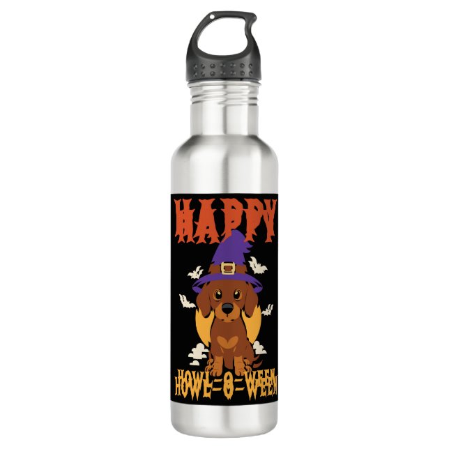 Halloween Dachshund Dog 710 Ml Water Bottle (Front)