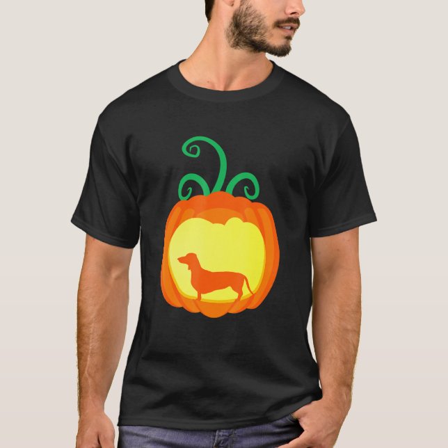 Halloween Dachshund Dog Dachshund Halloween Lanter T-Shirt (Front)