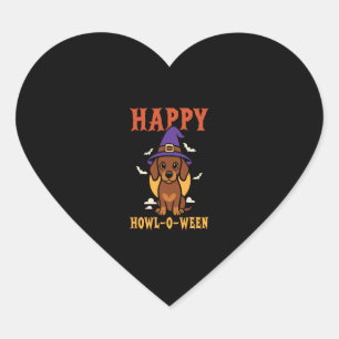 Halloween Dachshund Dog Heart Sticker