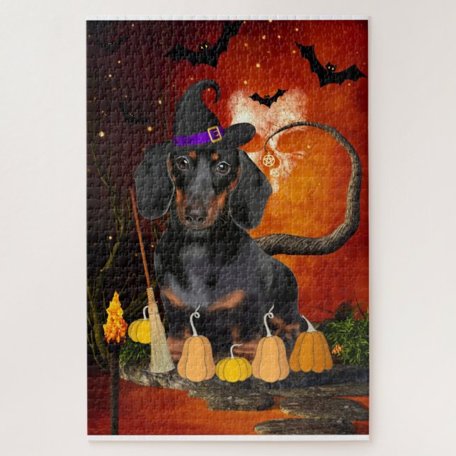 Halloween Dachshund Dog Jigsaw Puzzle (Vertical)