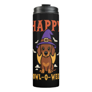 Halloween Dachshund Dog Thermal Tumbler