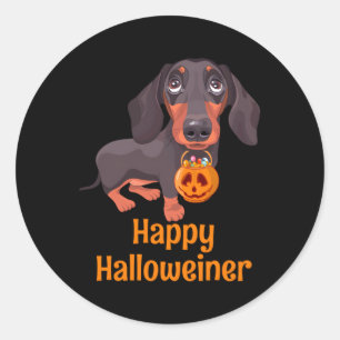 Halloween Dachshund For Happy Halloweiner Classic Round Sticker