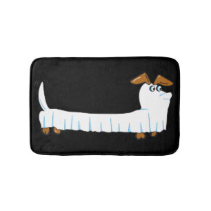 Halloween Dachshund Ghost Bath Mat