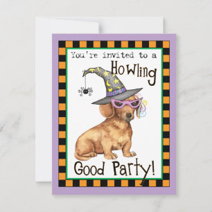 Halloween Dachshund Invitation
