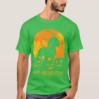 Halloween Dachshund Jack O Lantern Dog Pumpkin Fun T-Shirt