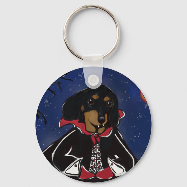 Halloween Dachshund Key Ring (Front)