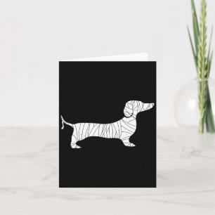 Halloween Dachshund Mummy Scary Wiener Dog Card