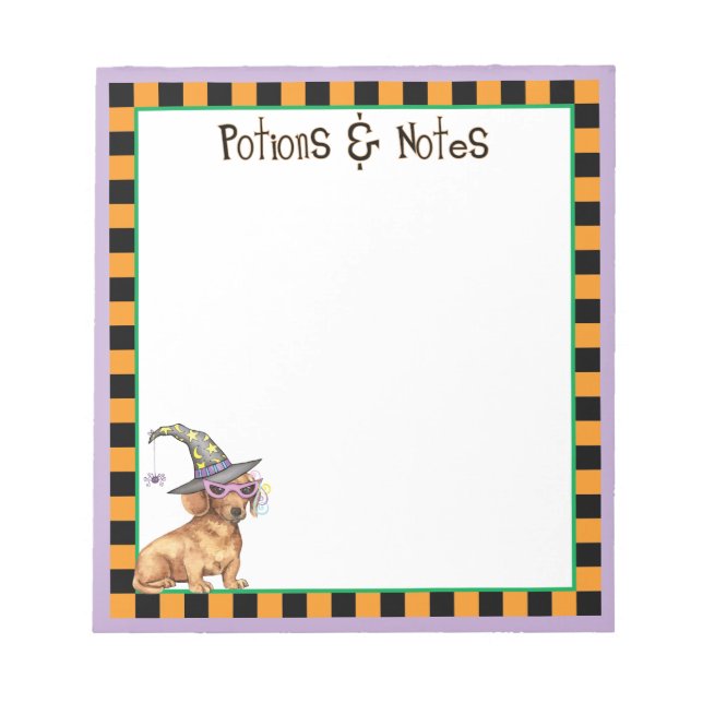 Halloween Dachshund Notepad (Front)
