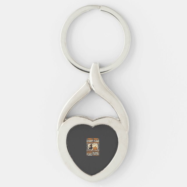 Halloween Dachshund Spooky Warning Key Ring (Front)