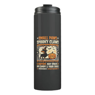 Halloween Dachshund Spooky Warning Thermal Tumbler