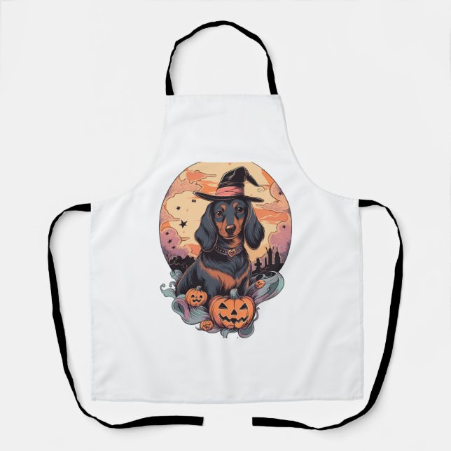 Halloween Dachshund Sticker Apron (Front)