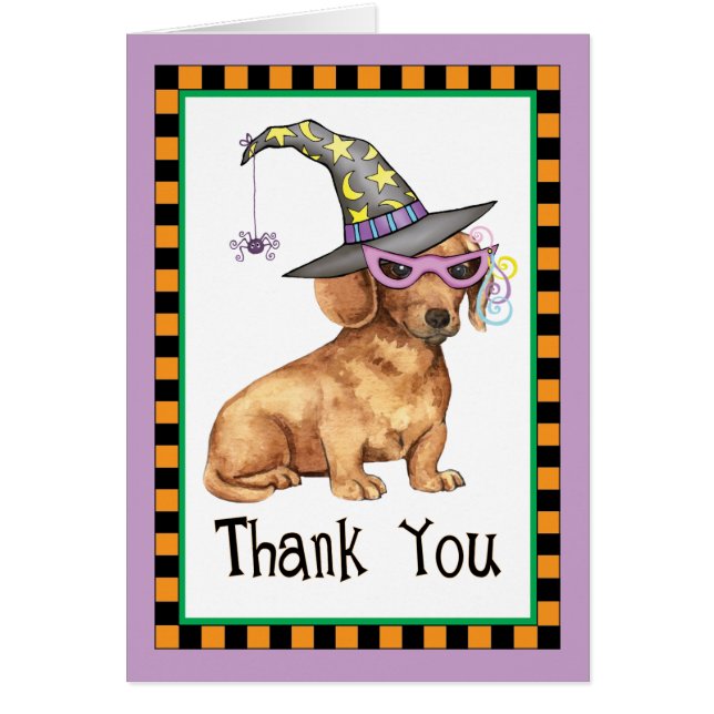 Halloween Dachshund Thank You (Front)