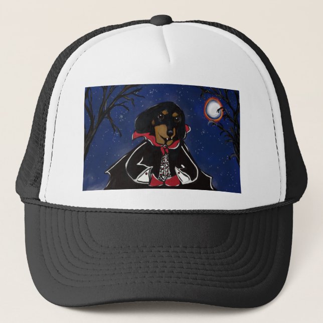 Halloween Dachshund Trucker Hat (Front)