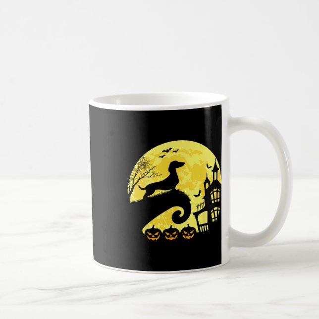 Halloween Dachshund Weenie Wiener Moonshine Sausag Coffee Mug (Right)
